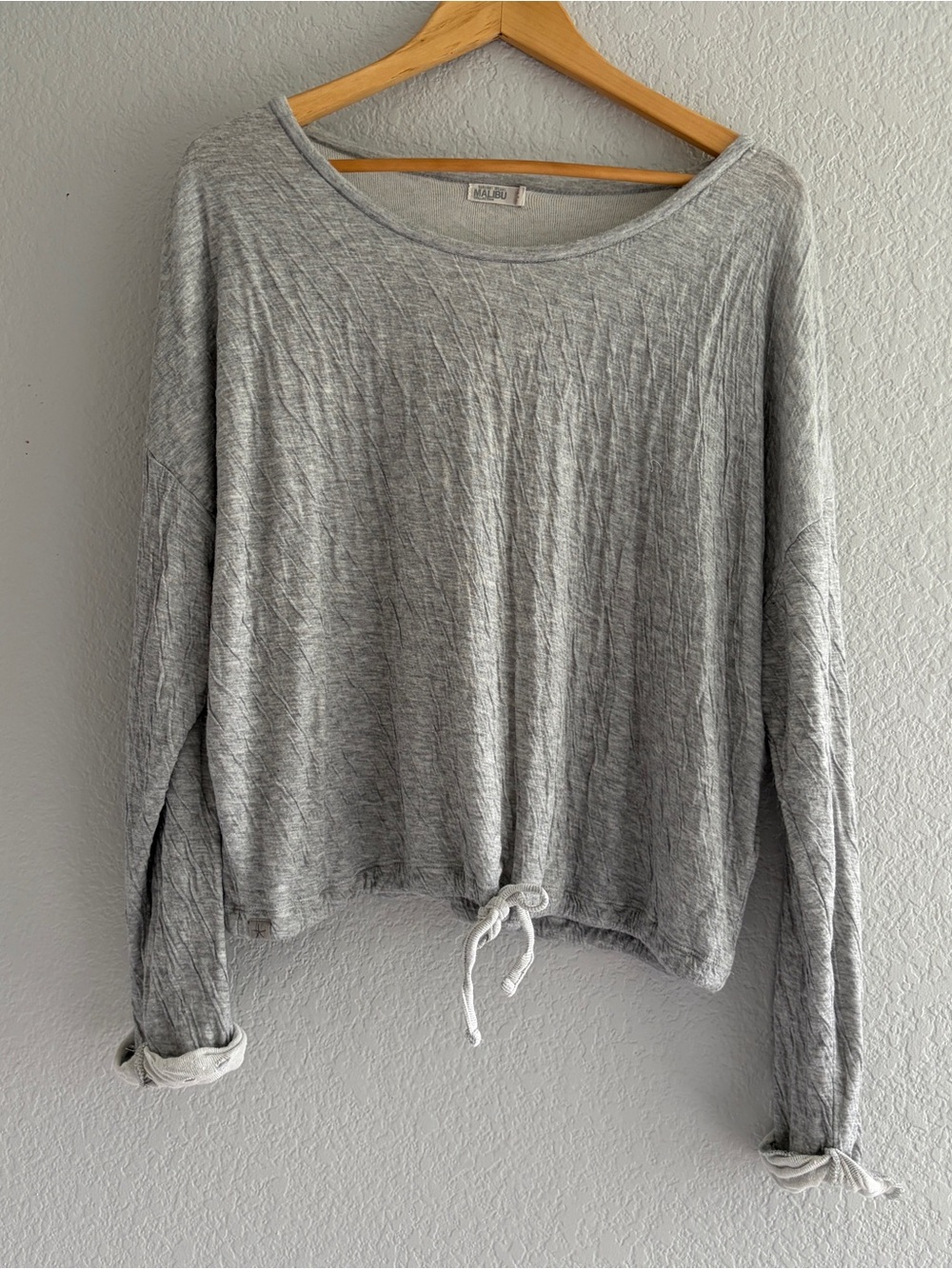 Barefoot Dreams Malibu Collection Top Womens XL Grey Sweater Shirt BDWMC1178